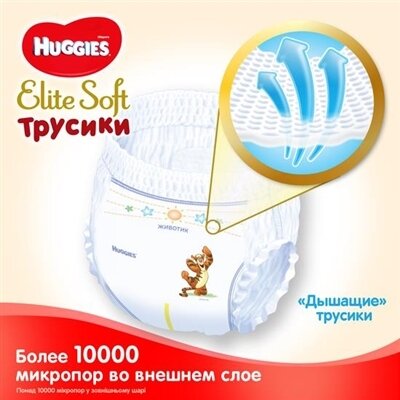 Підгузки-трусики Huggies Elite Soft Pants XL дитячі розмір 5, 12-17 кг, 19 шт