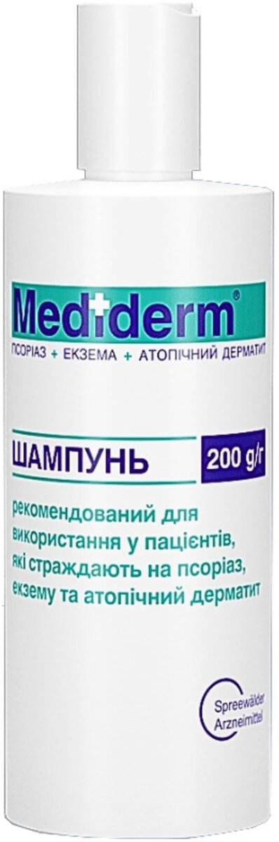 Шампунь Мediderm при псоріазі, екземі, атопічному дерматиті, 200 г