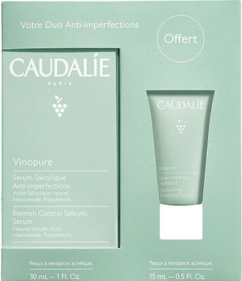 Набір Caudalie Vinopure 2022 (Сироватка для обличчя 30мл, Матуючий флюїд для обличчя 15мл)
