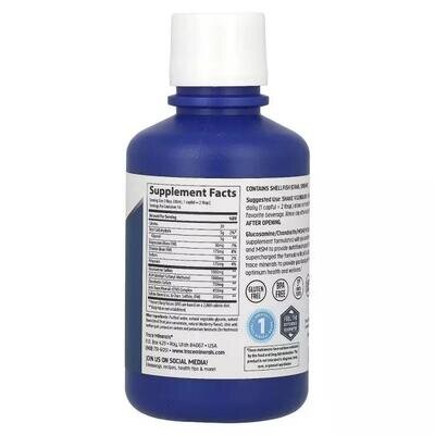 Глюкозамін, хондроїтин та МСМ Trace Minerals Liquid Glucosamine Chondroitin MSM зі смаком лохини розчин, 473 мл