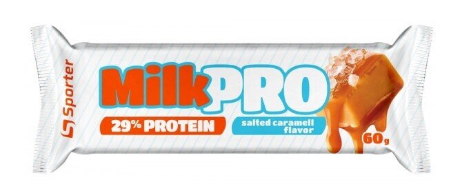 Батончик протеїновий Sporter Milk Pro 29% протеїну солона карамель, 60 г
