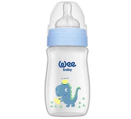 Пляшечка для годування Wee Baby Classic Plus PP з широкою шийкою, силіконова соска №1, 250 мл