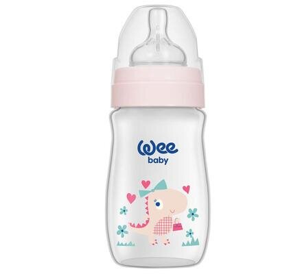 Пляшечка для годування Wee Baby Classic Plus PP з широкою шийкою, силіконова соска №1, 250 мл