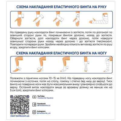 Бинт еластичний Медтекстиль високої розтяжності, без латексу 5 м x 12 см