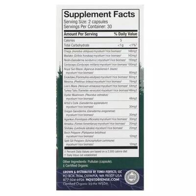 Грибний комплекс Fungi Perfecti Mushrooms Comprehensive Immune Support, 60 капсул