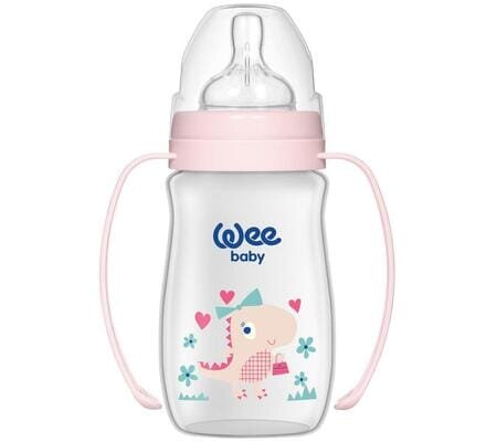 Пляшечка для годування Wee Baby Classic Plus PP з широкою шийкою з ручками, силіконова соска №1, 250 мл