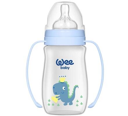 Пляшечка для годування Wee Baby Classic Plus PP з широкою шийкою з ручками, силіконова соска №1, 250 мл