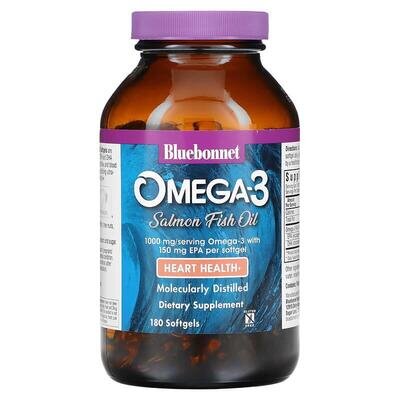 Натуральна Омега-3 із жиру лосося Bluebonnet Nutrition капсули №180