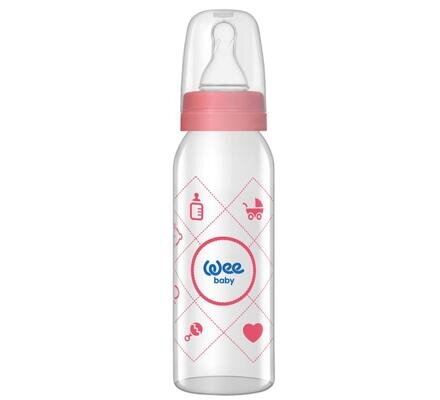Пляшечка для годування Wee Baby Classic скляна, силіконова соска №1, 250 мл