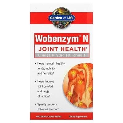 Вобензим Н Garden of Life Wobenzym N засіб для здоров’я суглобів, 400 таблеток