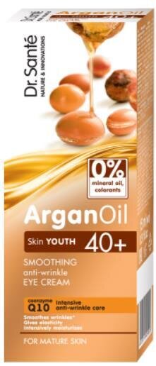 Крем для контуру очей Dr.Sante ArganOil розгладжучий проти зморшок 40+, 15 мл