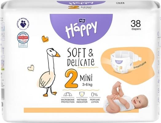 Підгузки Bella Baby Happy Mini,розмір 2, 3-6 кг, 38 шт