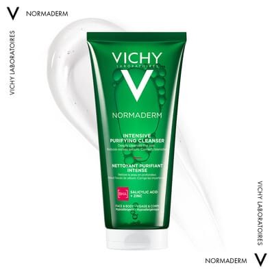 Гель Vichy Normaderm Intensive Purifying для глибокого очищення жирної, схильної до недоліків шкіри обличчя та тіла, 200 мл