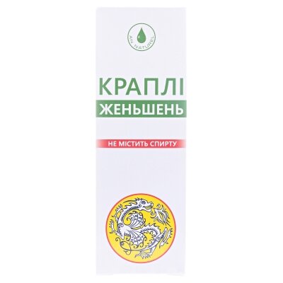 Женьшень краплі по 30 мл у флак.