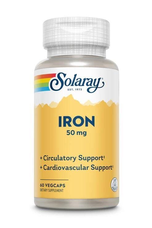 Залізо Solaray Iron 50, 60 веганських капсул