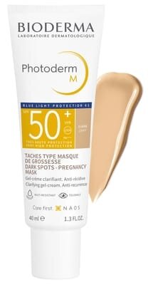 Гель-крем сонцезахисний Bioderma Photoderm М SPF50+ проти пігментних плям з тональним ефектом світлий, 40 мл