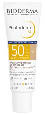Гель-крем сонцезахисний Bioderma Photoderm М SPF50+ проти пігментних плям з тональним ефектом світлий, 40 мл