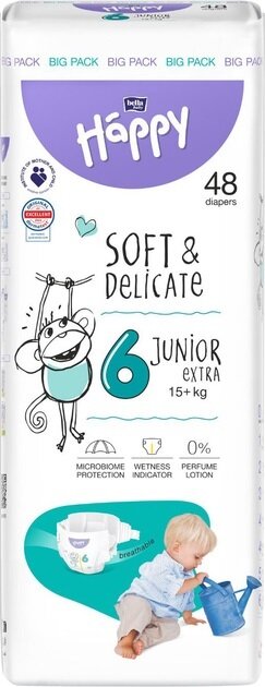 Підгузки Bella Baby Happy Junior Extra, розмір 6, 15+ кг, 48 шт