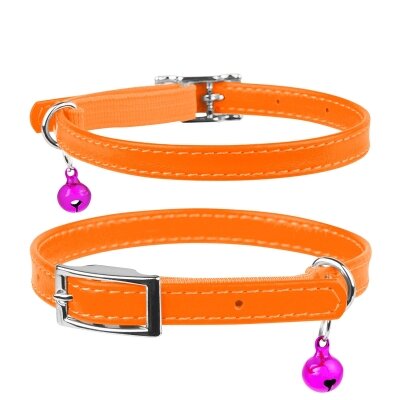 Нашийник для кошенят Collar 32484 WAUDOG Glamour з резинкою, ширина 9 мм довжина 22-30 см, поморанчевий