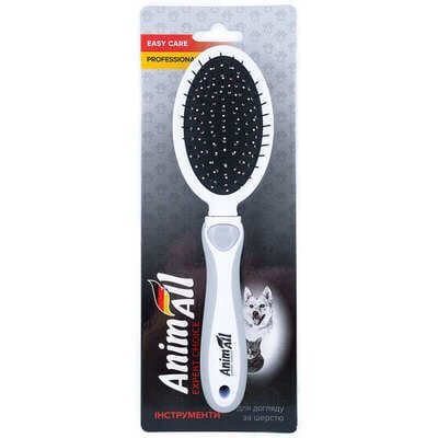 Гребінець-щітка AnimAll Groom 2 в 1 сіра