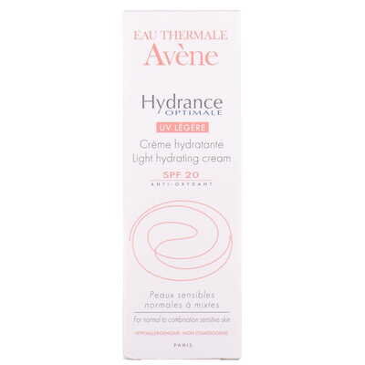 Крем для обличчя Avene Hydrance Optimale UV Legere SPF20 легкий зволожуючий для нормальної та комбінованої, чутливої шкіри, 40 мл