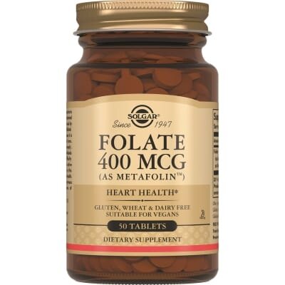 Фолат Solgar Folate 400 мкг (Metafolin) таблетки №50