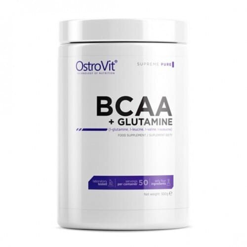 Амінокислоти OstroVit BCAA + L-Glutamine без смаку, 500 г