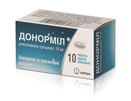 Донорміл таблетки, в/о по 15 мг №10 у тубах