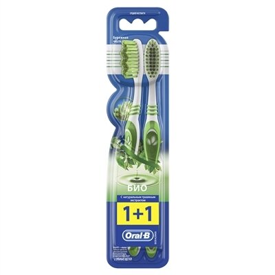 Зубна щітка Oral-B Біо, Бережна чистка, 2 штуки