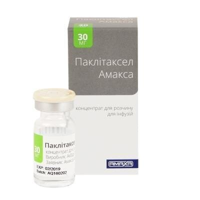 Паклітаксел Амакса концентрат для р-ну д/інф. 6 мг/мл по 5 мл №1 у флак.