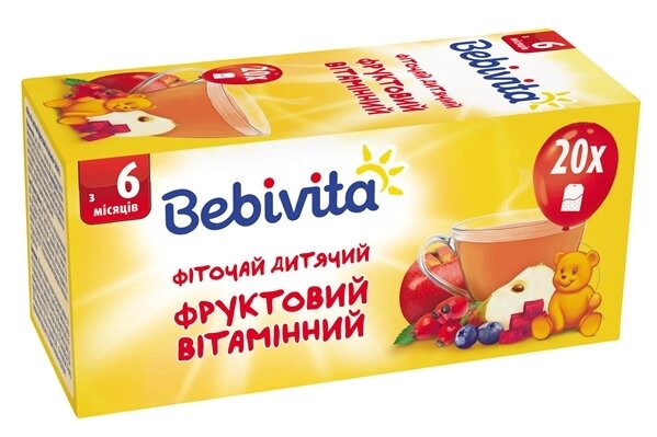Фіточай Bebivita дитячий фруктовий вітамінний, 20 фільтр-пакетів х 1,5 г