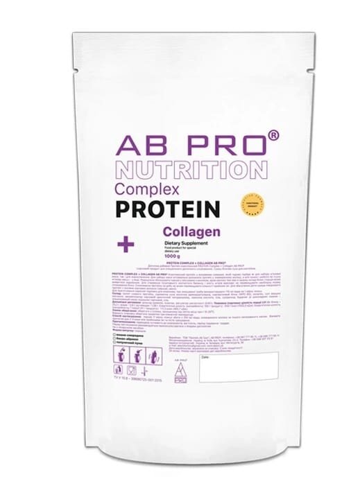 Протеїн комплексний AB PRO Protein Complex + Collagen, полуничний пунш, 1000 г