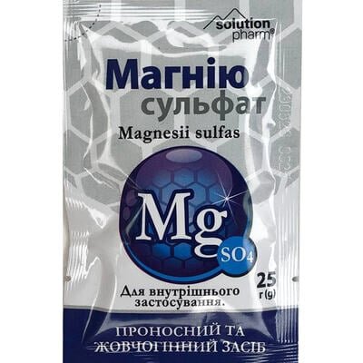 Магнію сульфат Solution Pharm порошок по 25 г у пак.