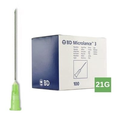 Голка ін'єкційна BD Microlance 3 з втулкою-павільйоном 21G (0,8 x 40 мм), 1 штука