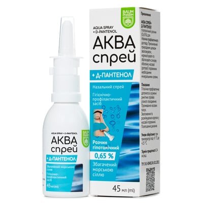 Аква Спрей плюс Д-пантенол Baum Pharm спрей наз. 0.65 % по 45 мл у флак.