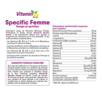 Вітамінний комплекс для жінок Vitamin 22 Specifique Homme, 60 вегетаріанських капсул