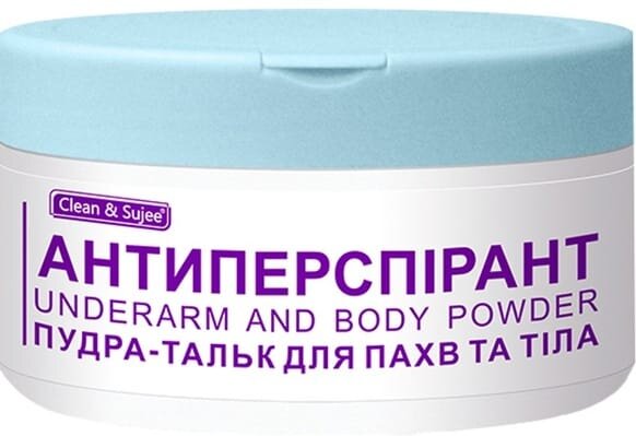 Пудра-тальк Clean&Sujee Антиперспірант для пахв та тіла, 120 г