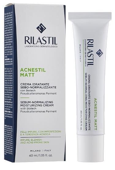 Крем для обличчя Rilastil Acnestil Matt матуючий себонормалізуючий зволожуючий для шкіри схильної до акне, 40 мл
