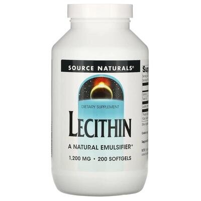 Лецитин Source Naturals Lecithin 1200 мг, 200 капсул