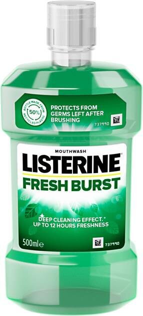 Ополіскувач для порожнини рота Listerine Fresh Burst Сплеск свіжості, 500 мл