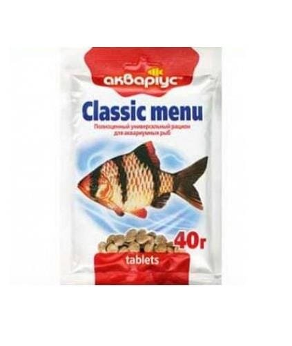 Корм сухий Акваріус Classic Menu для риб у таблетках, 40 г