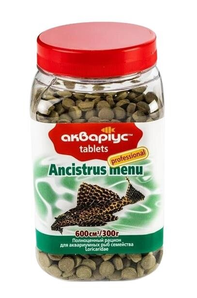 Корм сухий Акваріус Ancistrus Menu для анцитрусів, 300 г