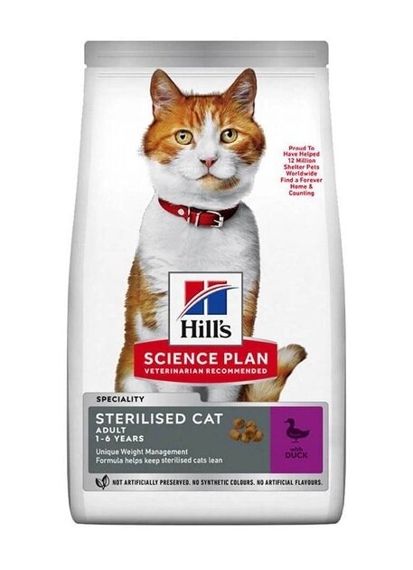Корм сухий Hill's Science Plan Sterilised Cat Young Adult Duck для стерилізованих кішок, з качкою, 1,5 кг