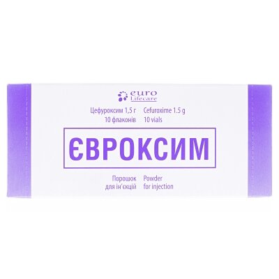 Євроксим порошок д/ін. по 1.5 г №10 у флак.