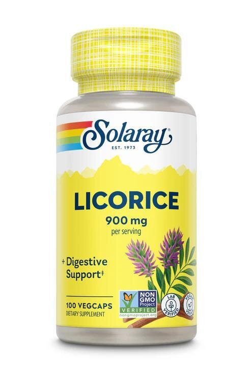 Солодка Solaray Organically Grown Licorice, 100 веганських капсул