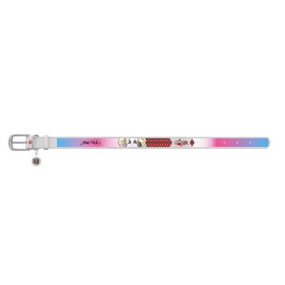 Нашийник Collar WauDog Design 0015-1002-15 шкіряний з QR паспортом, малюнок "Харлі Квін", 15 мм * 26-35 см