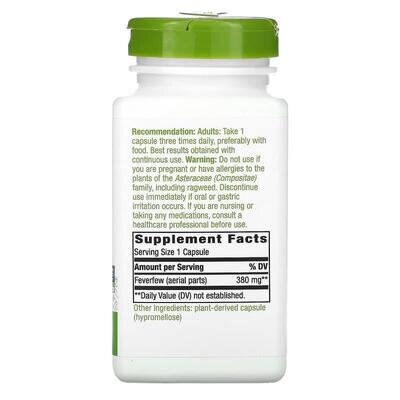 Пиретрум дівочий Nature's Way Feverfew Herb 380 мг, 180 капсул