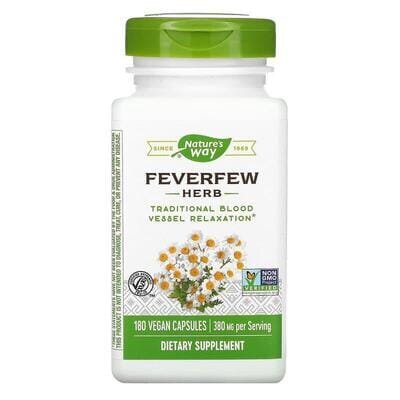 Пиретрум дівочий Nature's Way Feverfew Herb 380 мг, 180 капсул