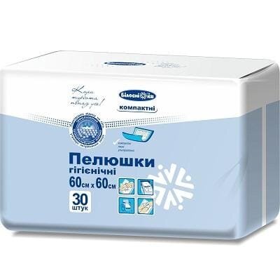 Пелюшки Білосніжка одноразові гігієнічні компактні 60 см x 60 см, 30 шт