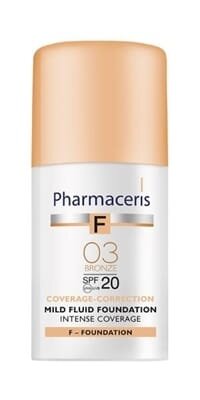 Флюїд для обличчя Pharmaceris F SPF20 ніжний інтенсивно маскуючий тон 03 бронза, 30 мл